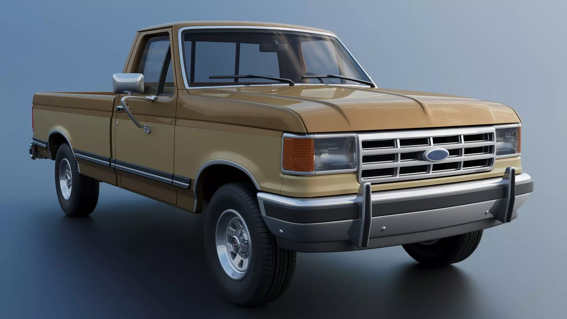 Pickup Truck F-150 Long Bed 1987 3D print model_10