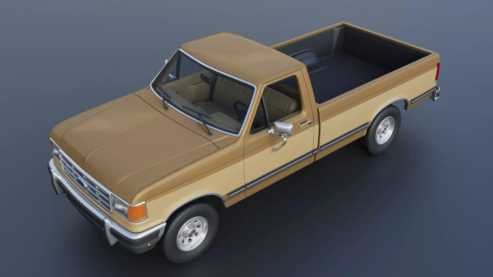 Pickup Truck F-150 Long Bed 1987 3D print model_12