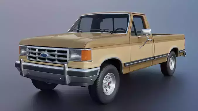Pickup Truck F-150 Long Bed 1987 3D print model 3