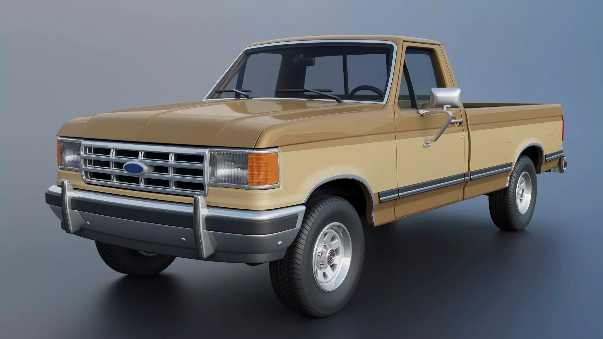 Pickup Truck F-150 Long Bed 1987 3D print model_2