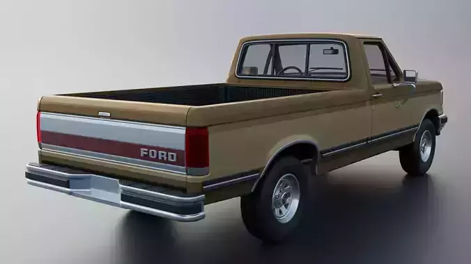 Pickup Truck F-150 Long Bed 1987 3D print model 7
