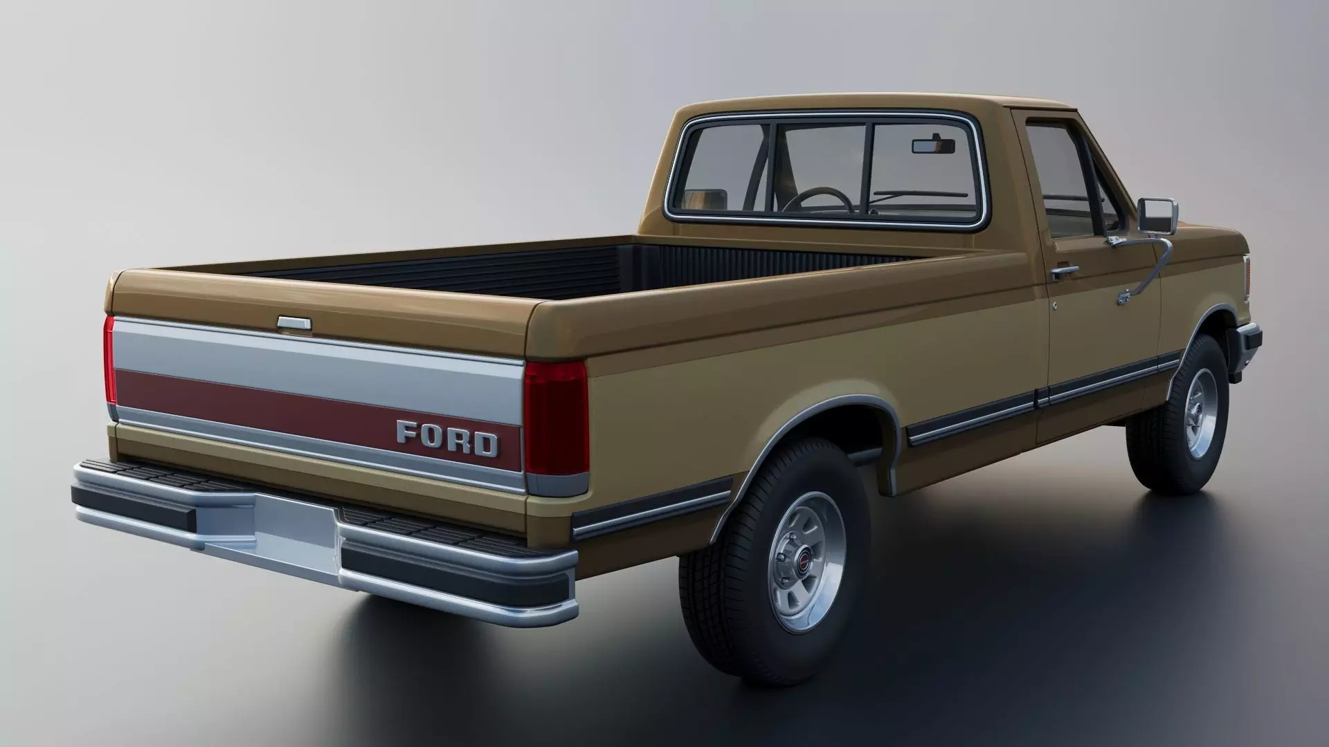 Pickup Truck F-150 Long Bed 1987 3D print model_6