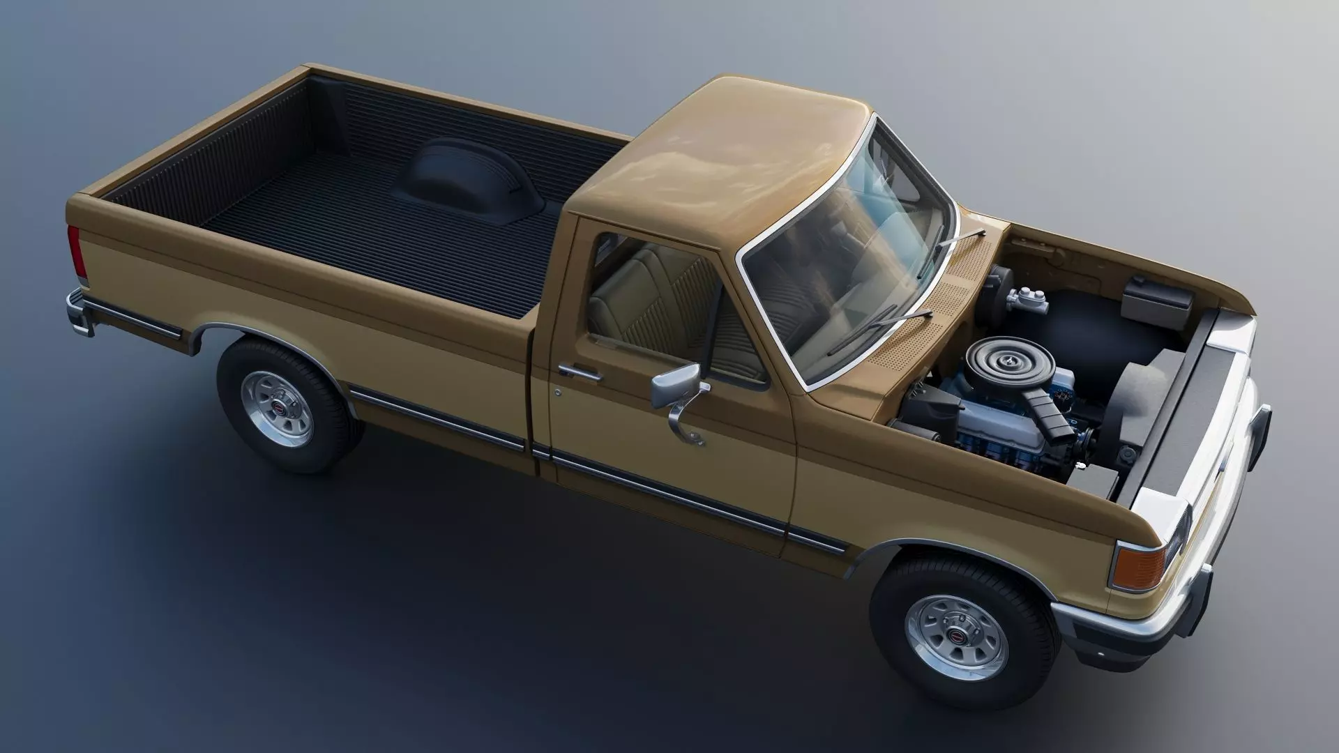 Pickup Truck F-150 Long Bed 1987 3D print model_15