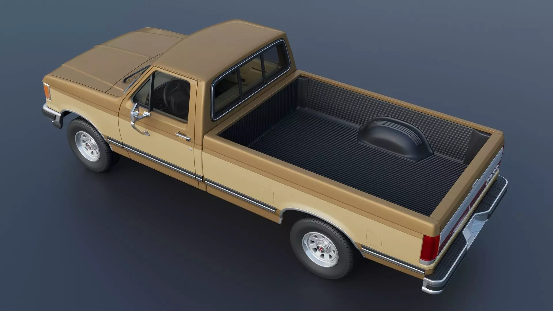 Pickup Truck F-150 Long Bed 1987 3D print model_5