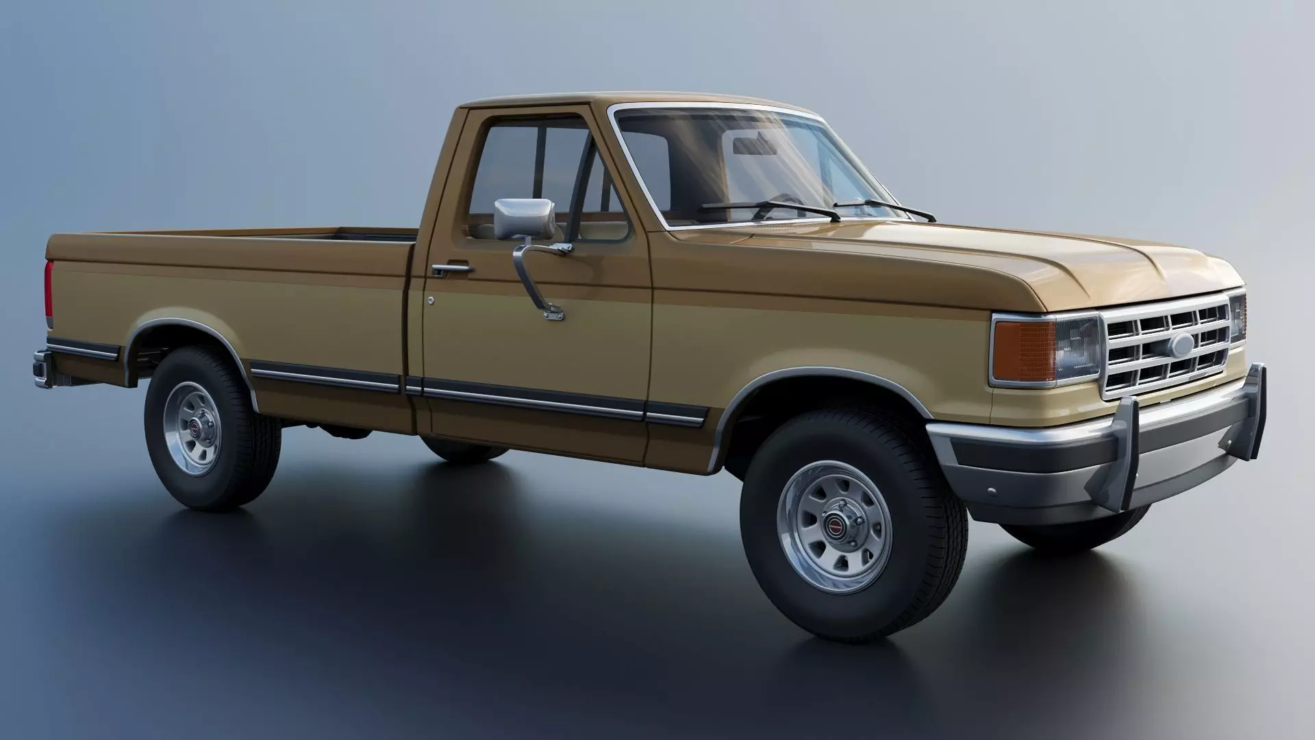 Pickup Truck F-150 Long Bed 1987 3D print model_9