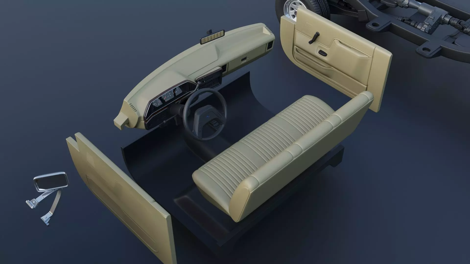 Pickup Truck F-150 Long Bed 1987 3D print model_25