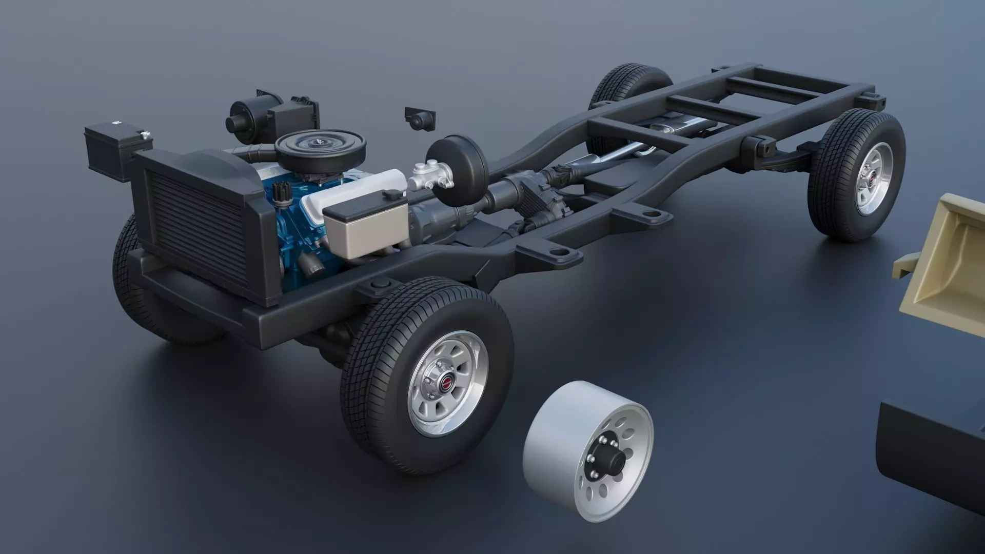 Pickup Truck F-150 Long Bed 1987 3D print model_28