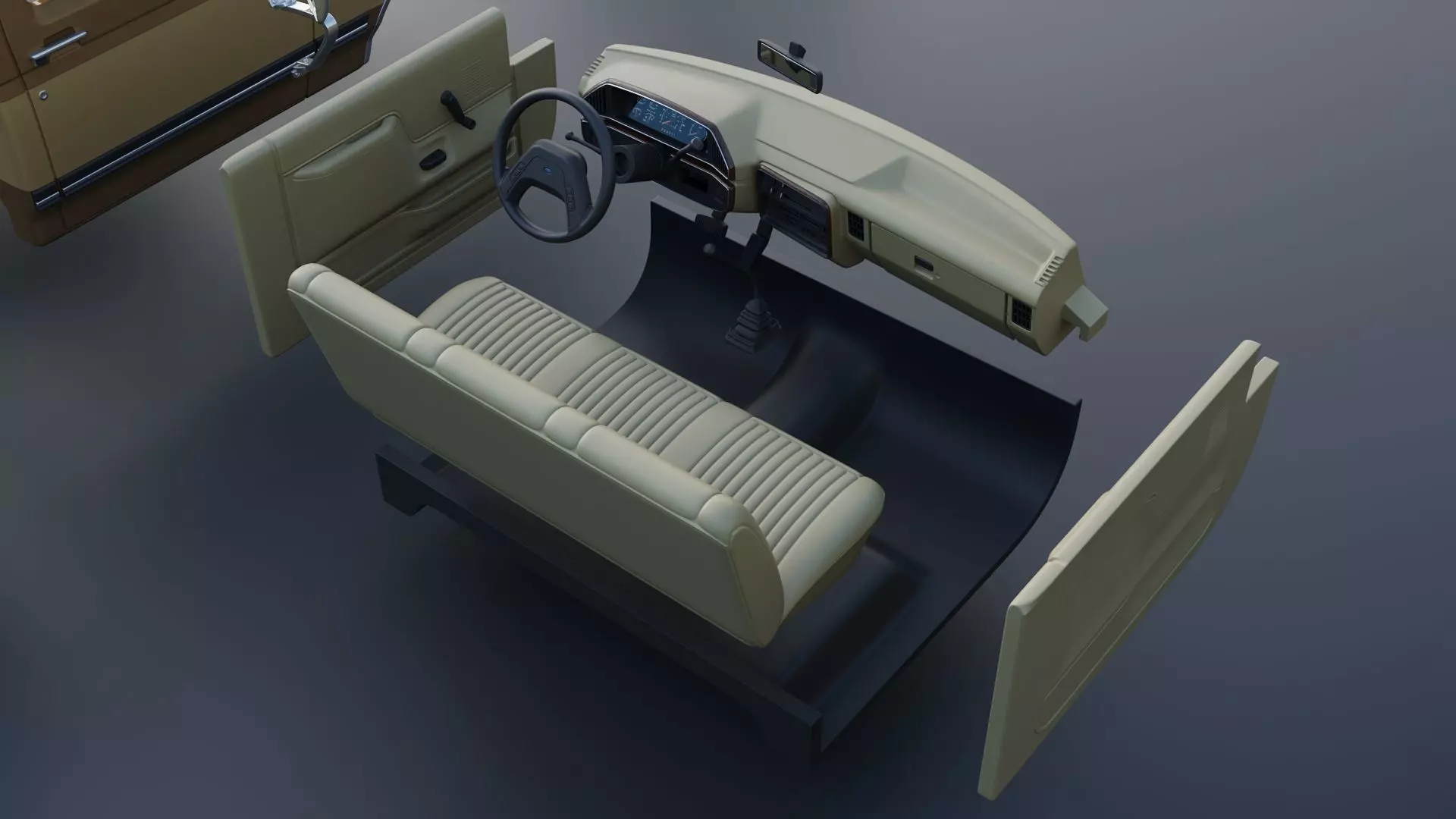 Pickup Truck F-150 Long Bed 1987 3D print model_26