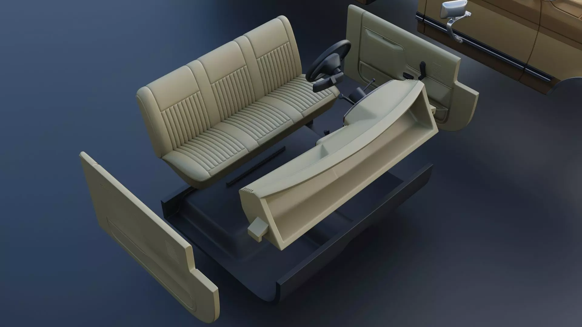 Pickup Truck F-150 Long Bed 1987 3D print model_27