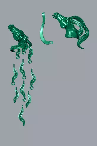 magerit wild spirit horses earrings 3D print model_6