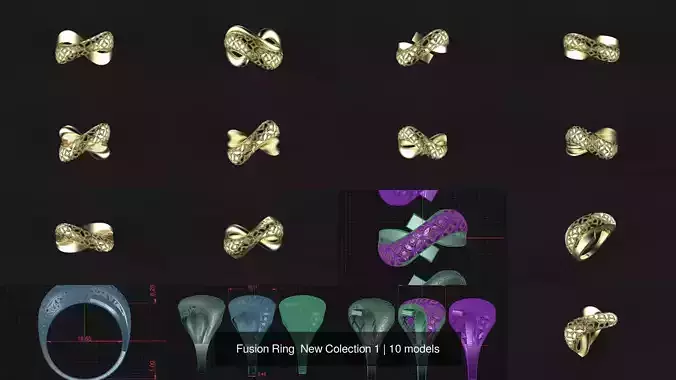 Fusion Ring  New Colection 1 3D Model Collection