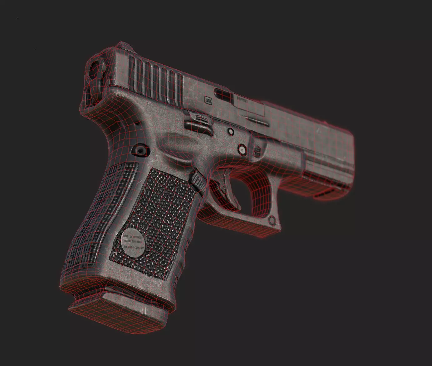 Glock 19 Gen 5  Realistic 3D Model  4K PBR Textures Game Ready  Low-poly 3D model_4