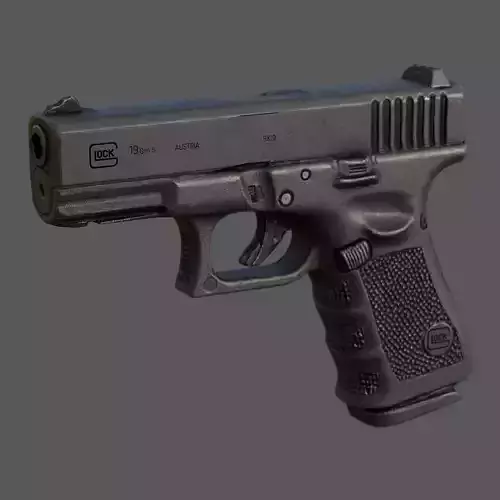 Glock 19 Gen 5  Realistic 3D Model  4K PBR Textures Game Ready  Low-poly 3D model