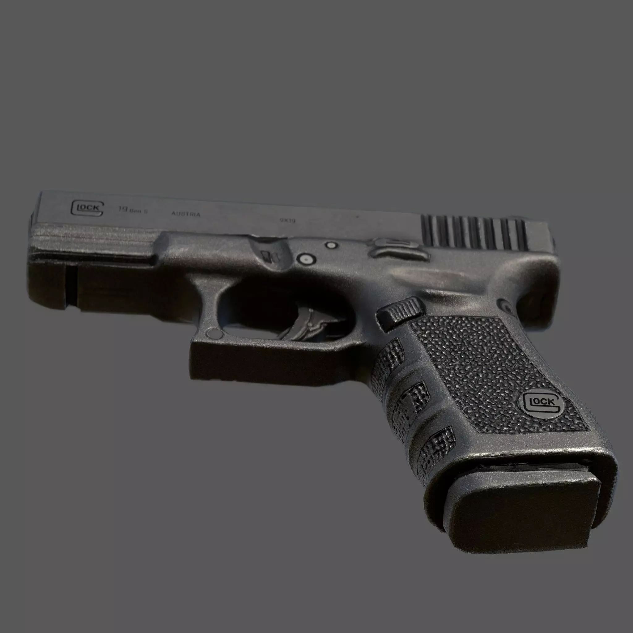 Glock 19 Gen 5  Realistic 3D Model  4K PBR Textures Game Ready  Low-poly 3D model_7