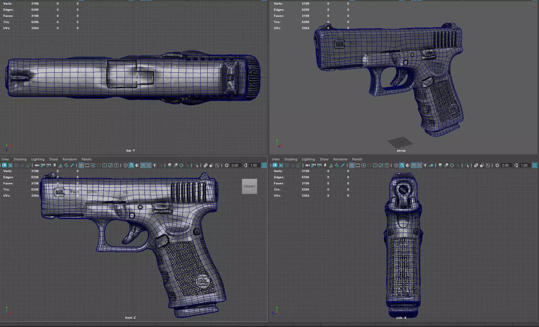 Glock 19 Gen 5  Realistic 3D Model  4K PBR Textures Game Ready  Low-poly 3D model_13