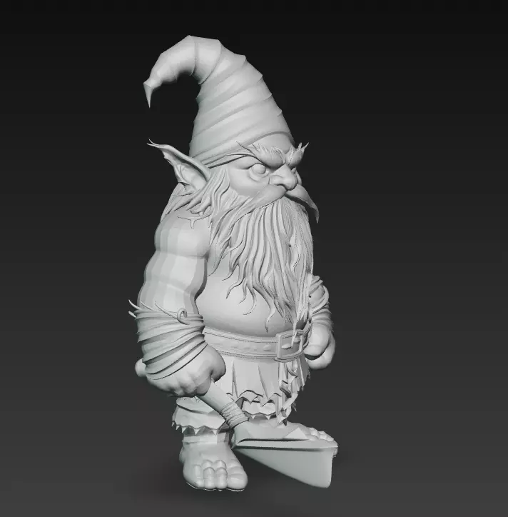 Dark Gnome Warrior - Stylized Fantasy Character 3D Model 3D print model_10