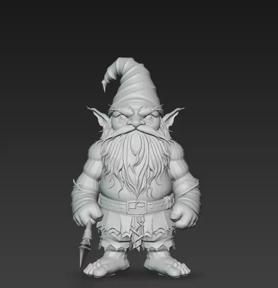 Dark Gnome Warrior - Stylized Fantasy Character 3D Model 3D print model_7