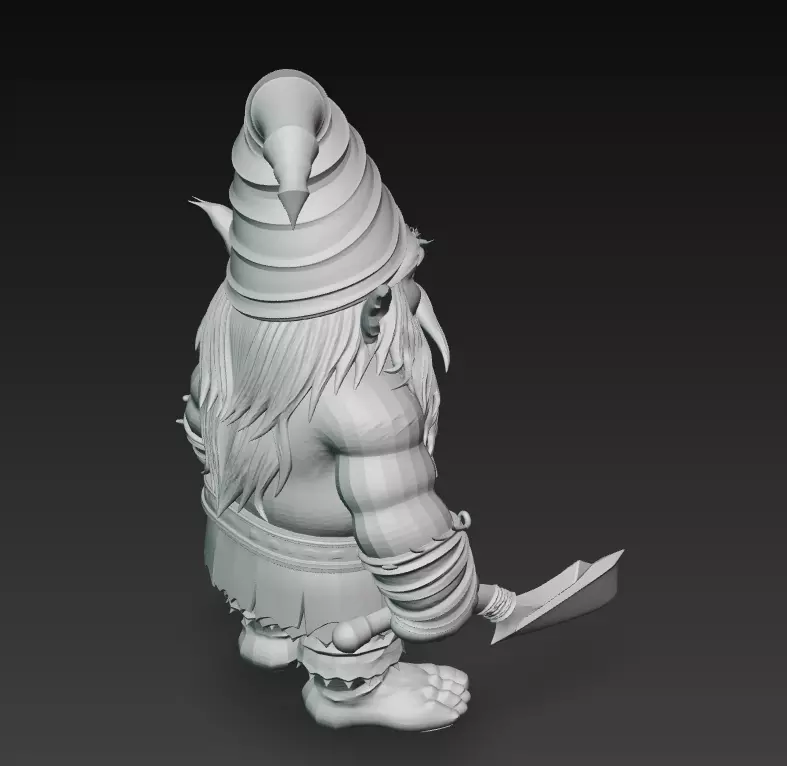 Dark Gnome Warrior - Stylized Fantasy Character 3D Model 3D print model_13