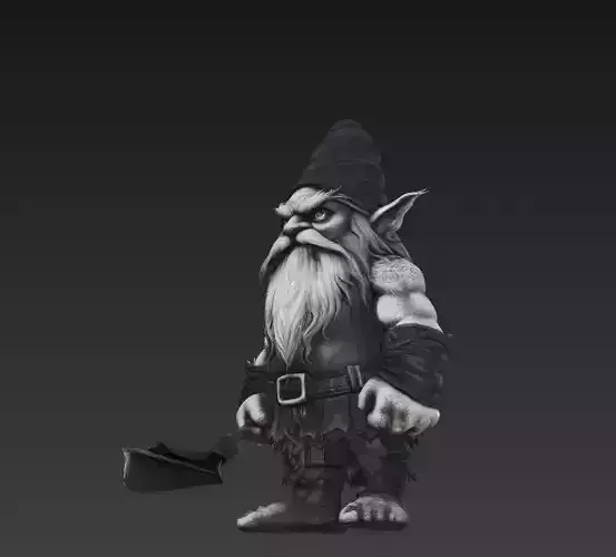 Dark Gnome Warrior - Stylized Fantasy Character 3D Model