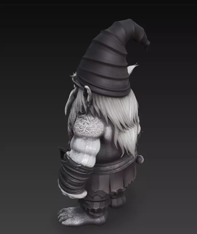 Dark Gnome Warrior - Stylized Fantasy Character 3D Model 3D print model_6
