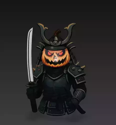 Pumpkin Samurai - Halloween Warrior 3D Model