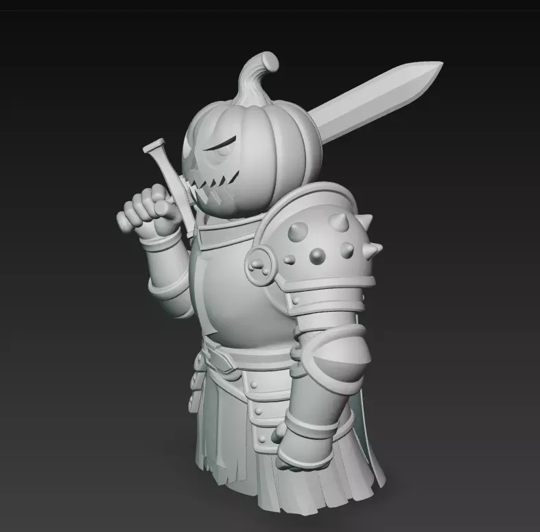 Pumpkin Paladin - Halloween Knight 3D Model 3D print model_8