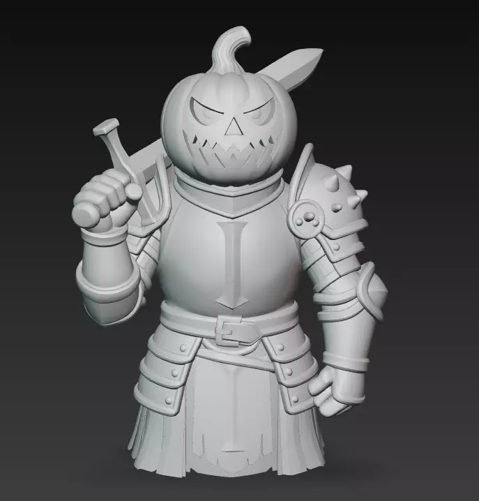 Pumpkin Paladin - Halloween Knight 3D Model 3D print model_9