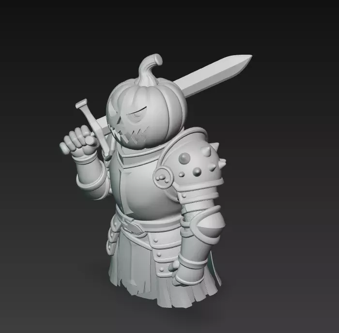 Pumpkin Paladin - Halloween Knight 3D Model 3D print model_11