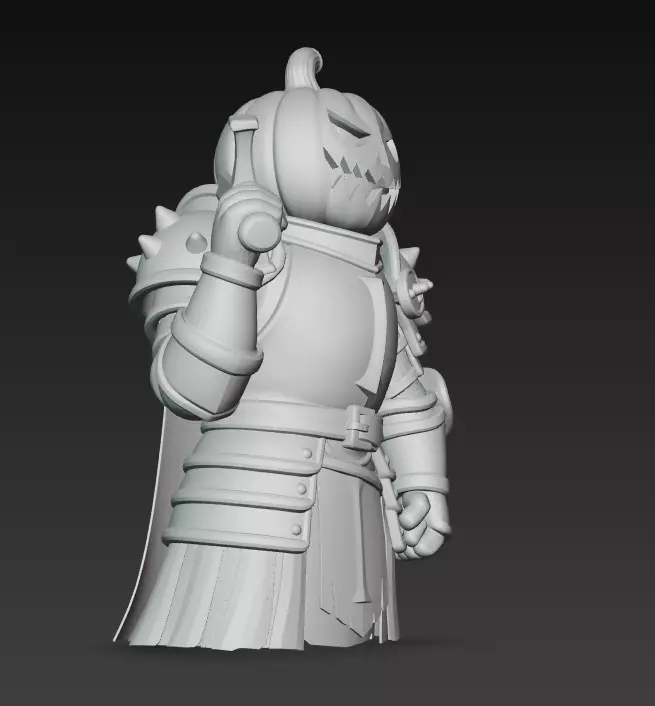 Pumpkin Paladin - Halloween Knight 3D Model 3D print model_10