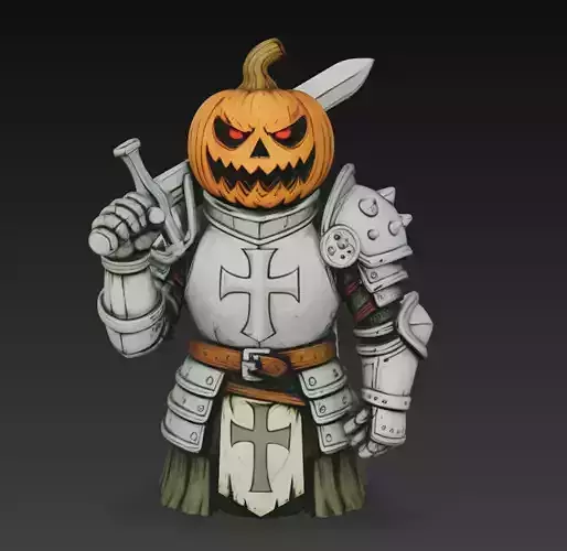 Pumpkin Paladin - Halloween Knight 3D Model 3D print model Pumpkin Paladin - Halloween Knight 3D Model 3D print model