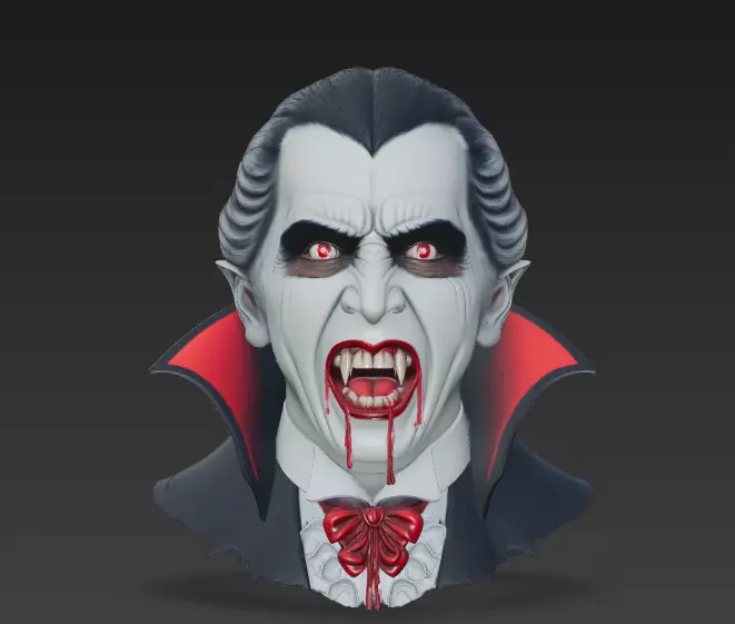 Vampire Count - Gothic Horror 3D Bust 3D print model_1