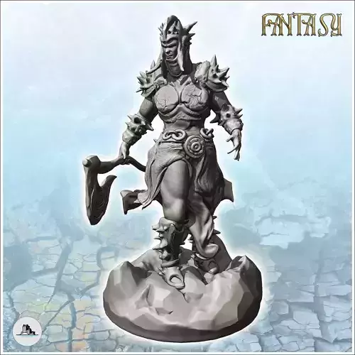 Ares Mars in war gear with ax 2 - Medieval Fantasy Magic Feudal 