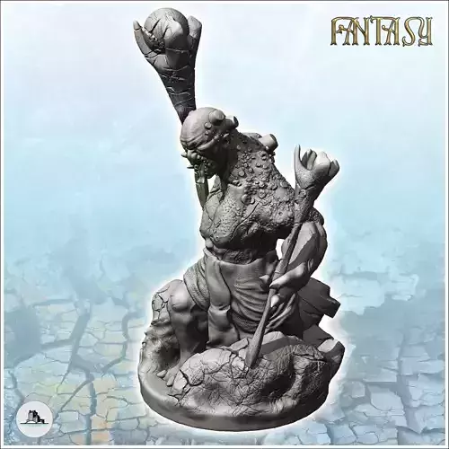 Cyclops with stick in hand 3 - Medieval Fantasy Magic Feudal Old