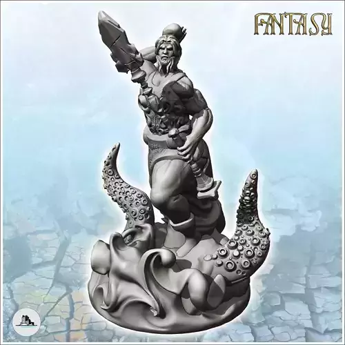 Poseidon Neptune with Tentacle Base and Spear 4 - Medieval Fanta