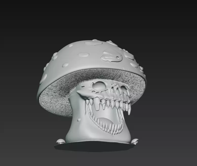 Mushroom Skull - Stylized Horror 3D Model 3D print model_8