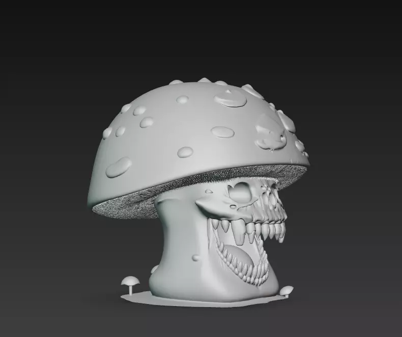 Mushroom Skull - Stylized Horror 3D Model 3D print model_11