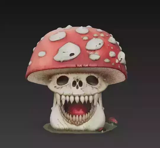 Mushroom Skull - Stylized Horror 3D Model 3D print model Mushroom Skull - Stylized Horror 3D Model 3D print model
