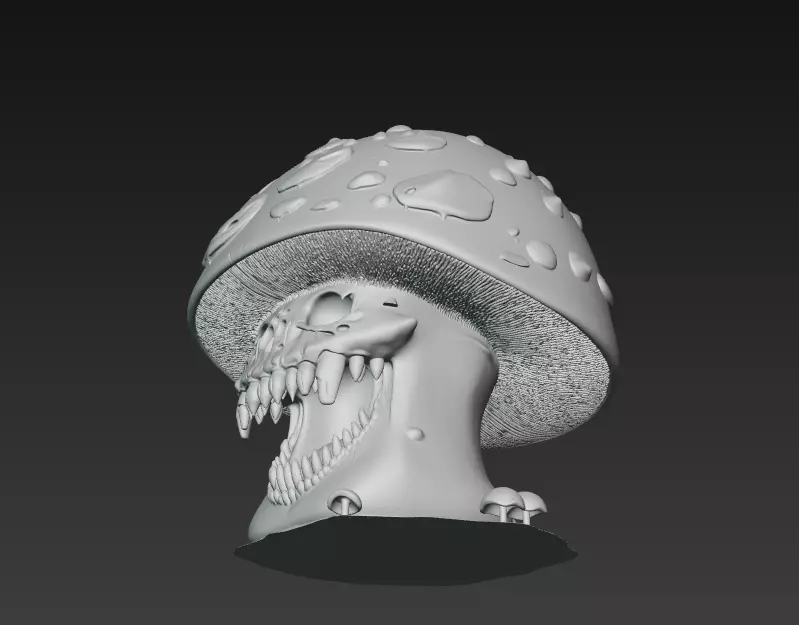 Mushroom Skull - Stylized Horror 3D Model 3D print model_9