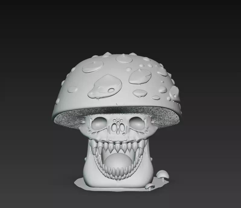 Mushroom Skull - Stylized Horror 3D Model 3D print model_10