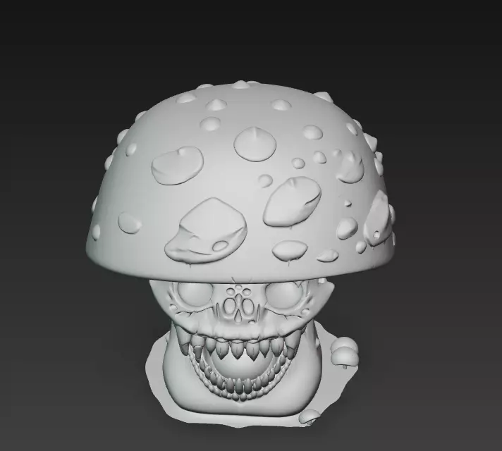 Mushroom Skull - Stylized Horror 3D Model 3D print model_13