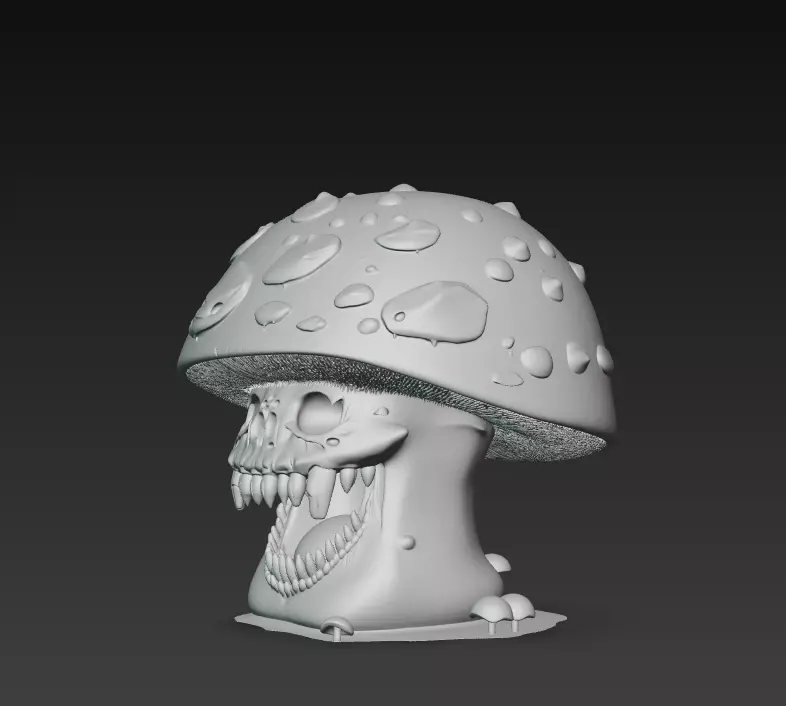 Mushroom Skull - Stylized Horror 3D Model 3D print model_12