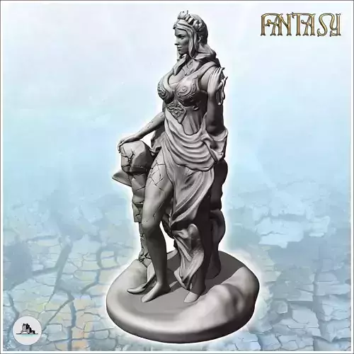 Hera Juno with crown on her head and dress 9 - Medieval Fantasy 