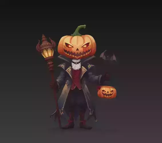 Pumpkinhead Gentleman - Halloween Fantasy Character 3D Model 3D print model