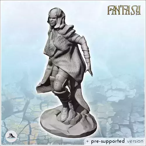 Horned woman with running sheepskin 3 - Medieval Fantasy Magic F