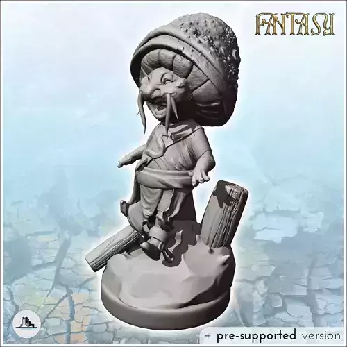 Creature with mushroom hat and oriental outfit 5 - Medieval Fant