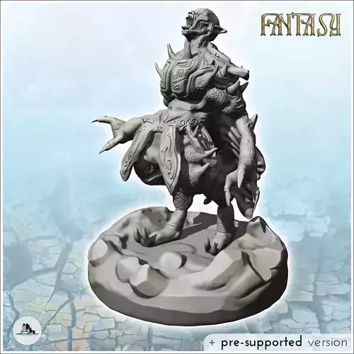 Screaming evil lord in full armor with pincer arms 11 - Medieval