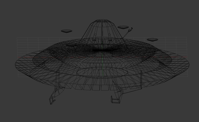 Pop Sci-Fi UFOs and Mothership Free 3D model