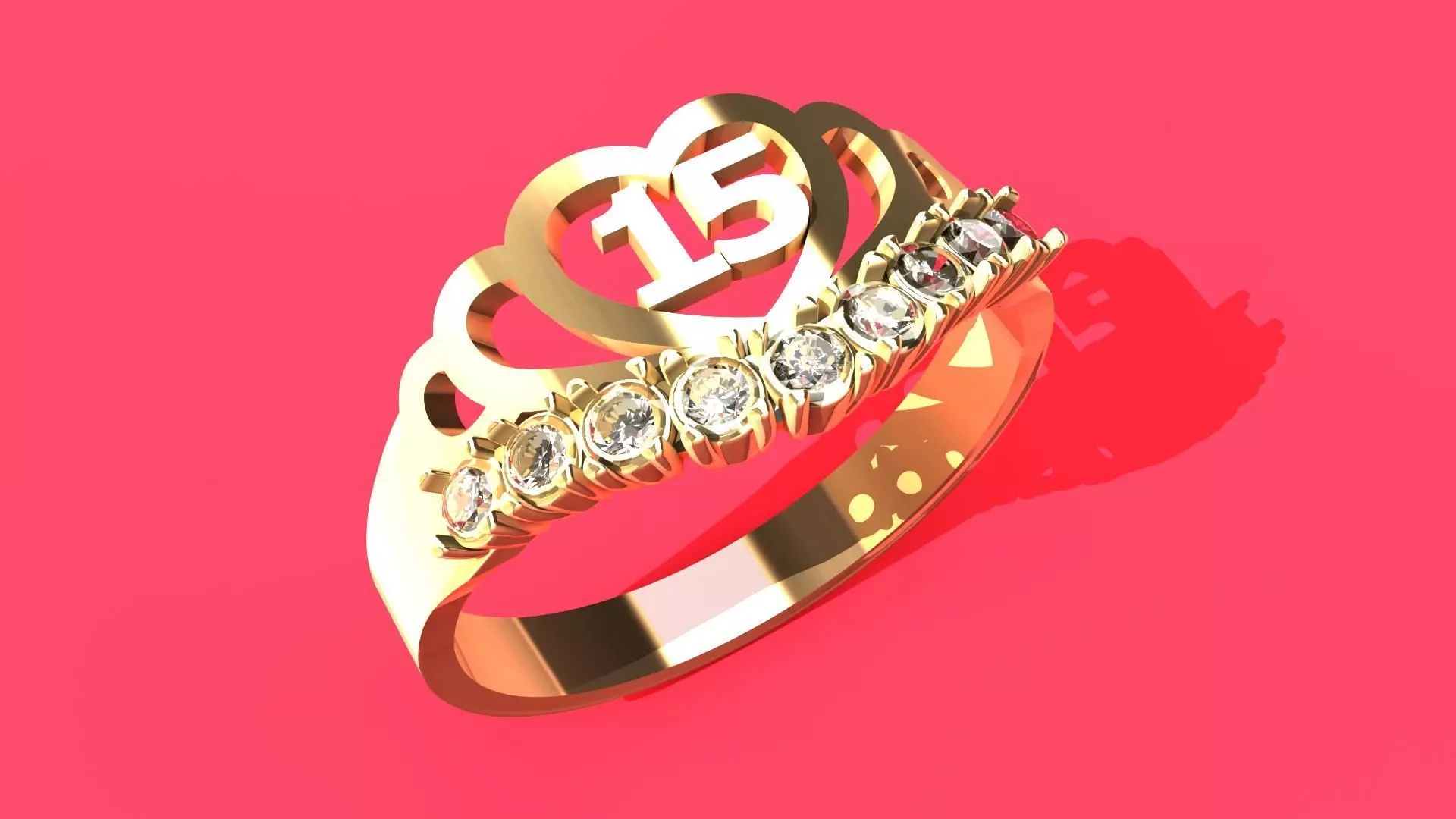 RING CROWN 15 CURVE 3D print model