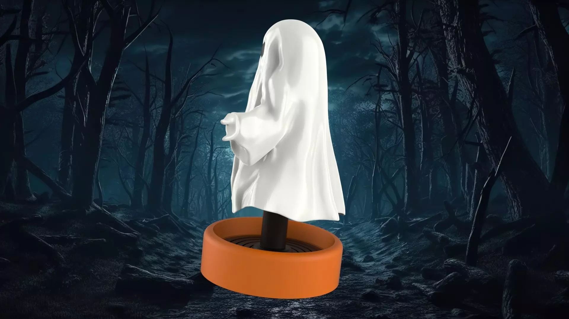 Springy Ghost 3D Printable Halloween Decoration 3D print model_3