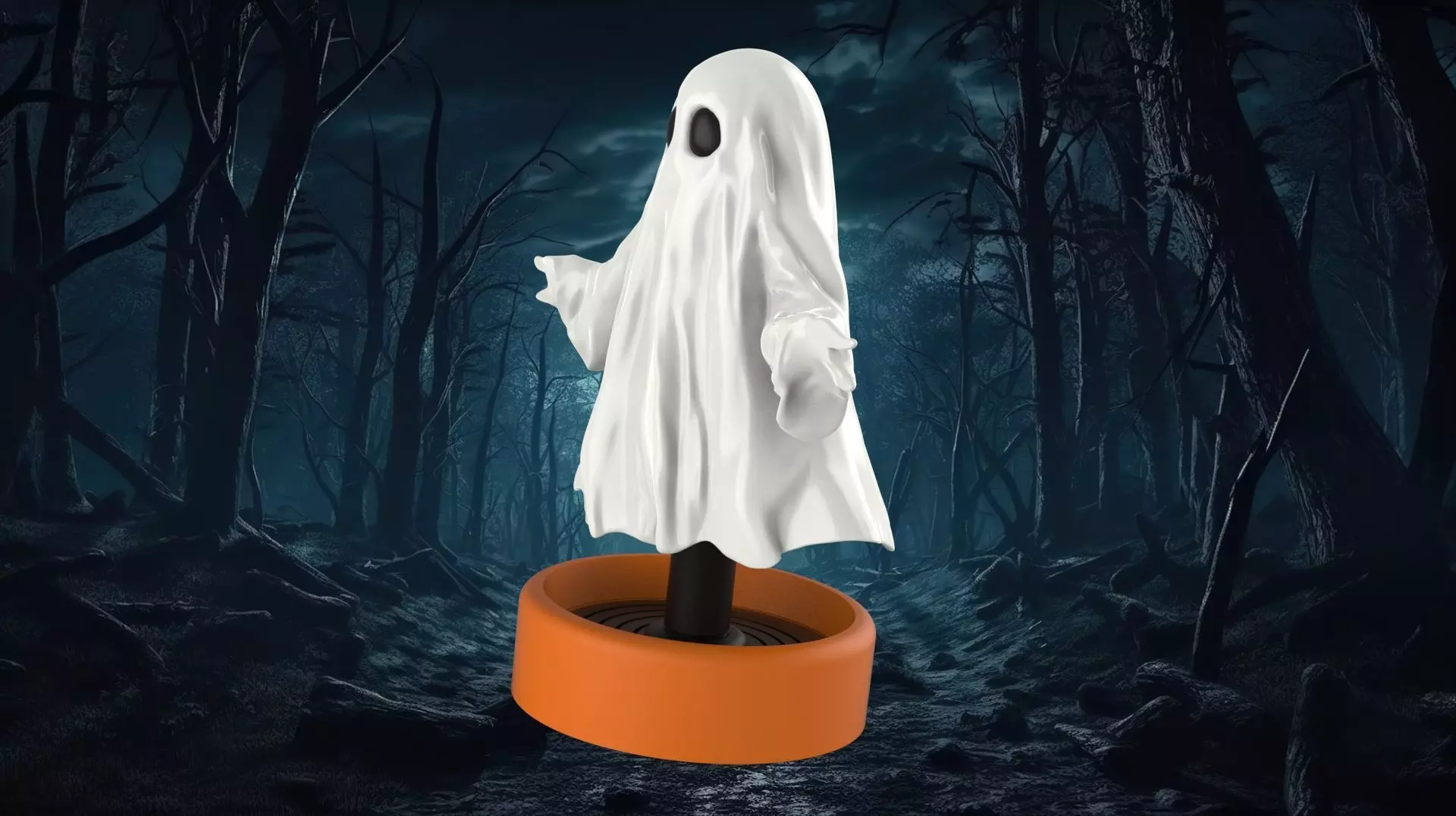 Springy Ghost 3D Printable Halloween Decoration 3D print model_2